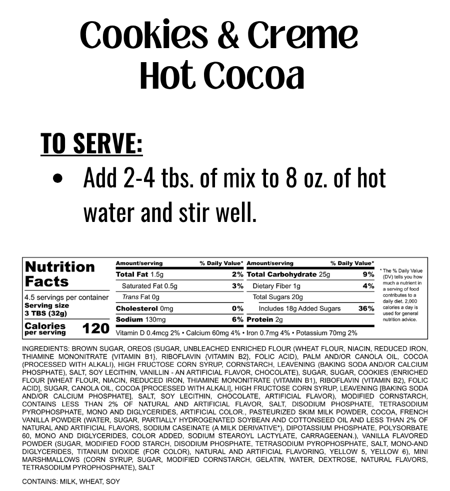 Cookies & Creme Hot Cocoa Mix