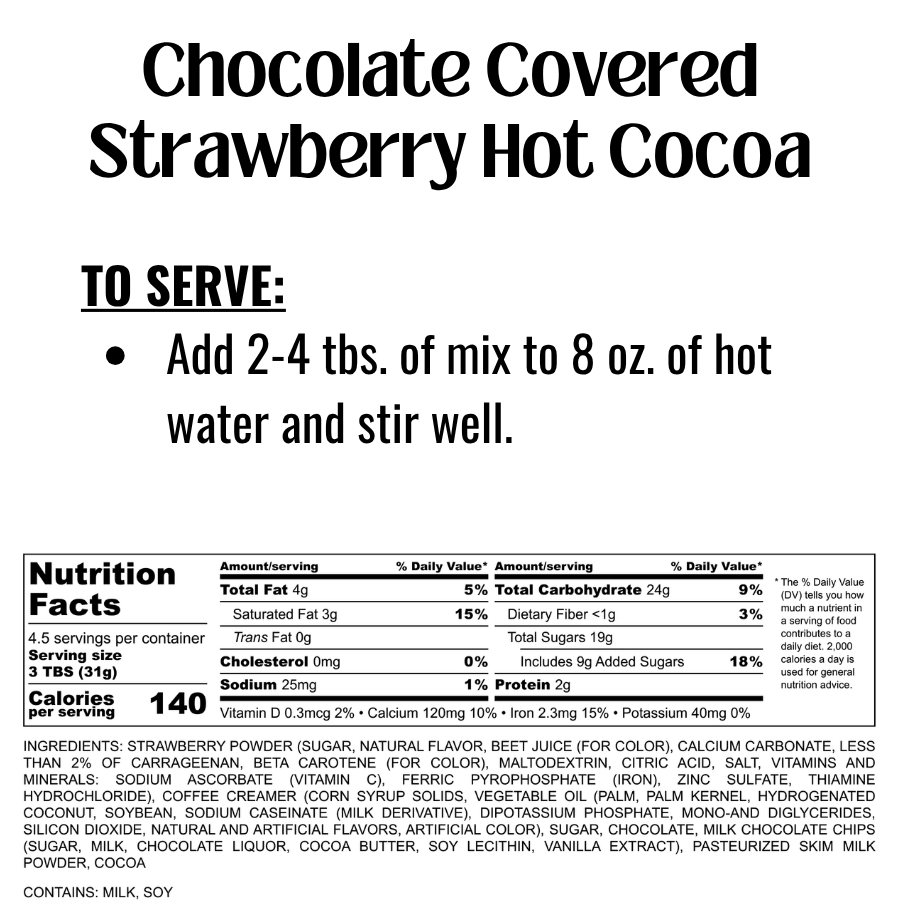 Chocolate Covered Strawberries Hot Cocoa Mix