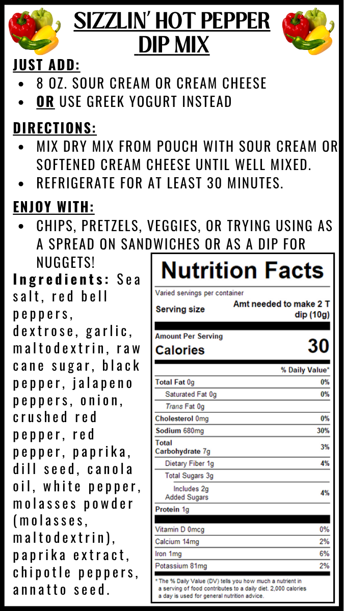 Sizzlin' Hot Pepper Dip Mix