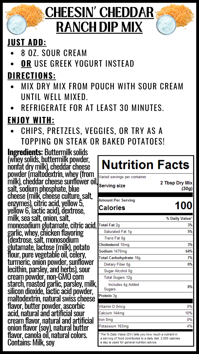 Cheesin' Cheddar & Ranch Dip Mix