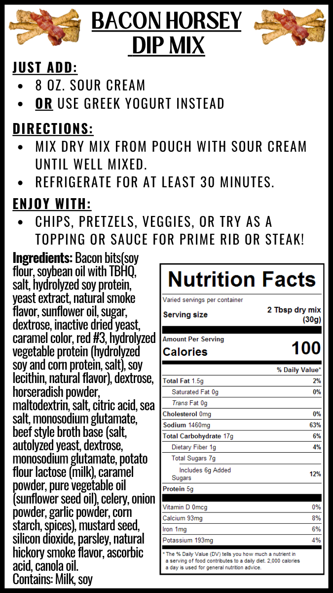 Bacon Horsey Dip Mix