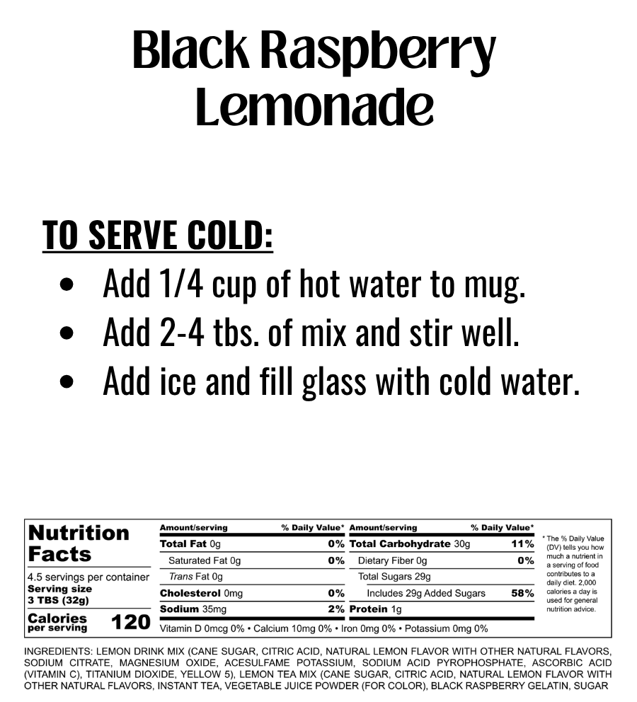Black Raspberry Lemonade Mix