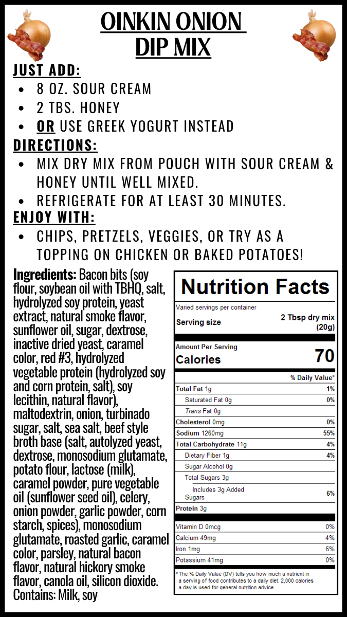 Oinkin Onion Dip Mix