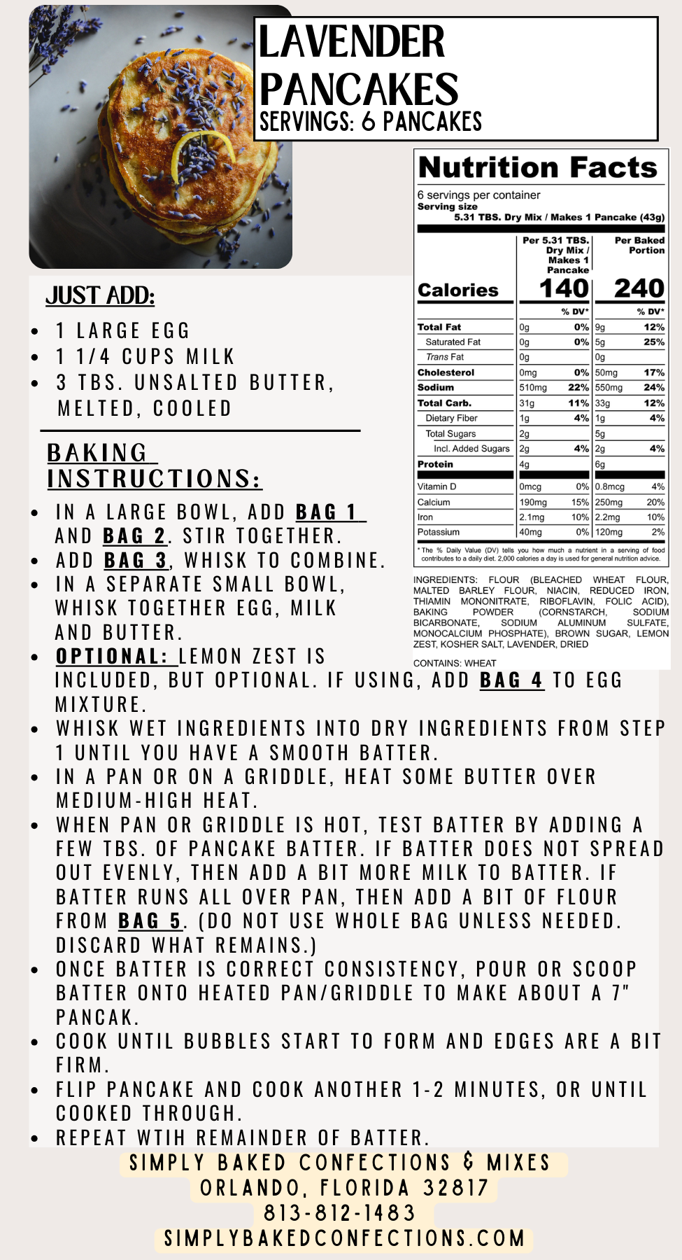 Lavender Pancake Mix