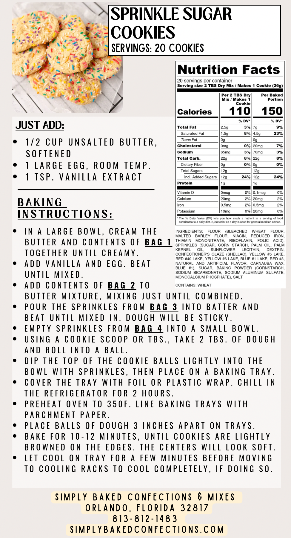 Sprinkle Sugar Cookies Mix