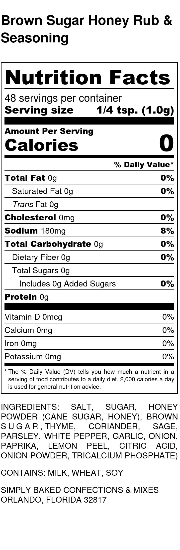 Brown Sugar Honey Rub & Seasoning