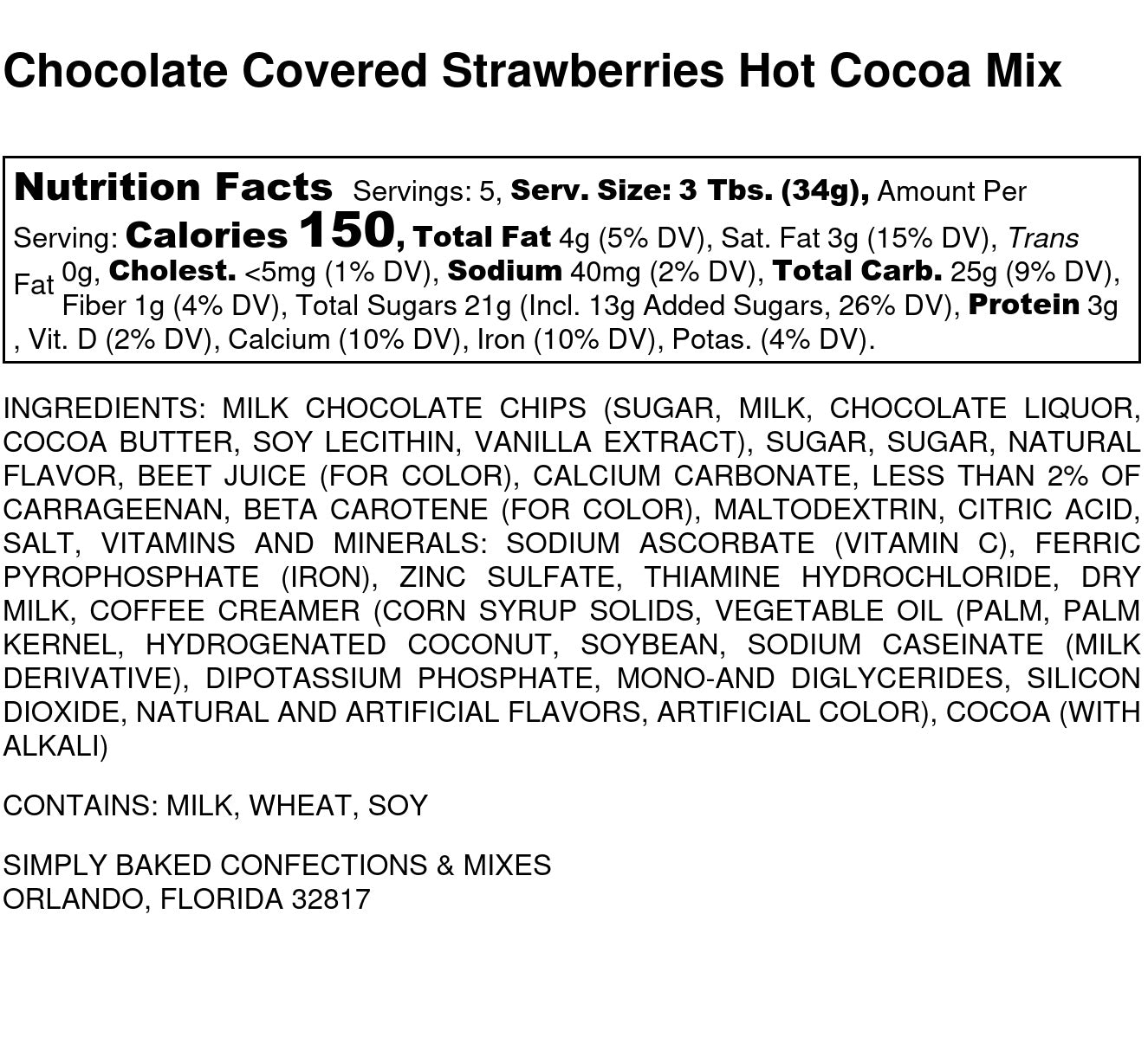 Chocolate Covered Strawberries Hot Cocoa Mix