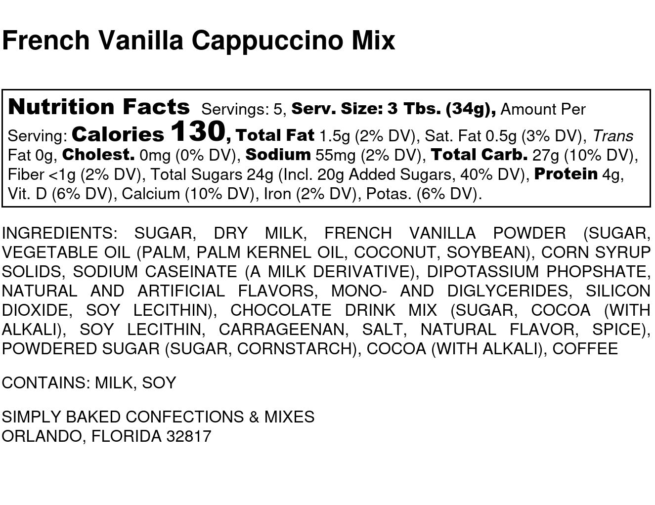 French Vanilla Cappuccino Mix