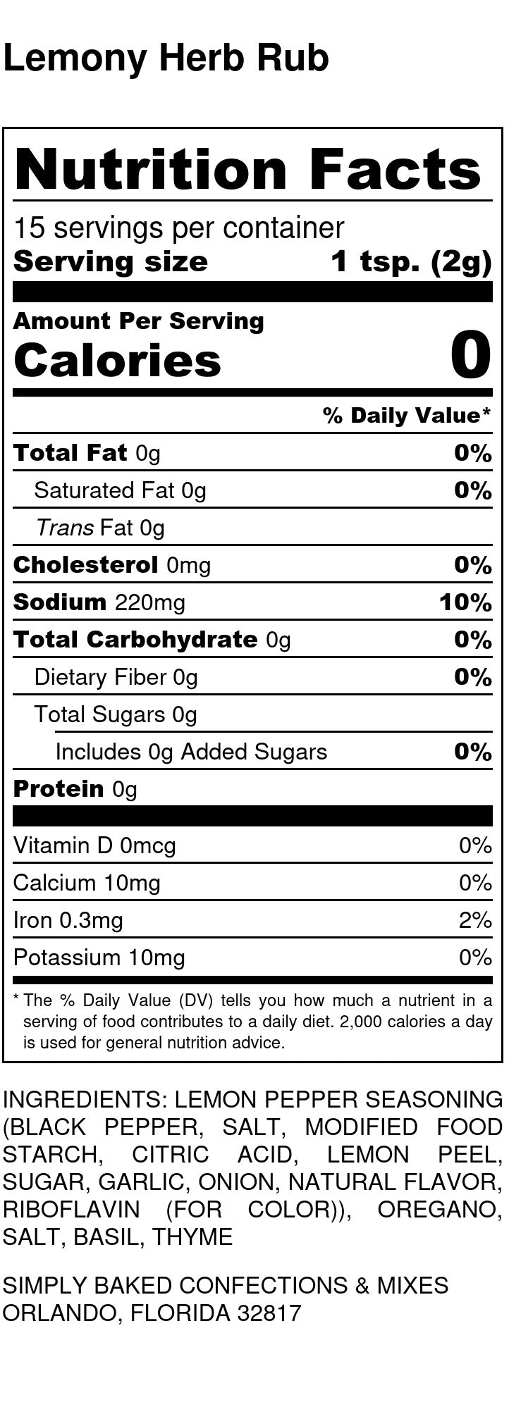 Lemony Herb Rub & Seasoning
