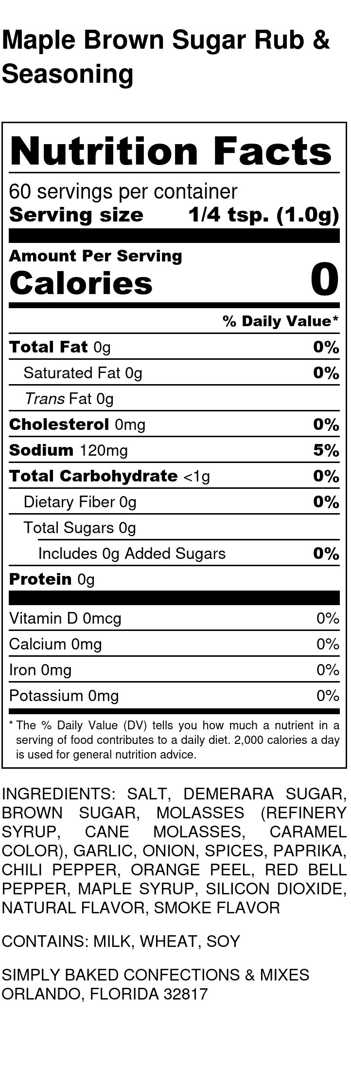 Maple Brown Sugar Rub & Seasoning