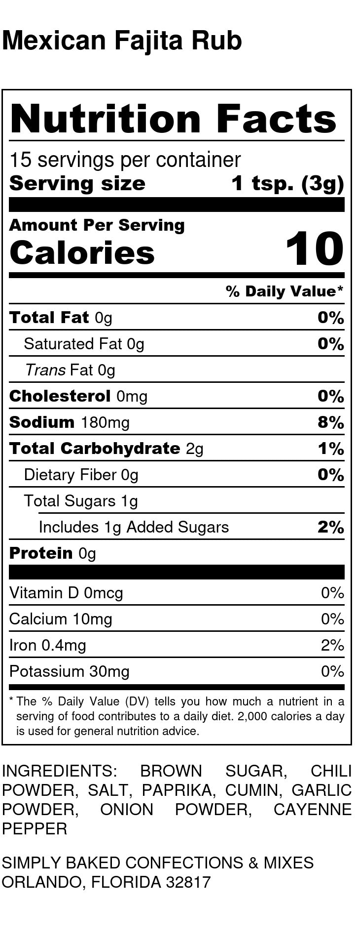 Mexican Fajita Rub & Seasoning