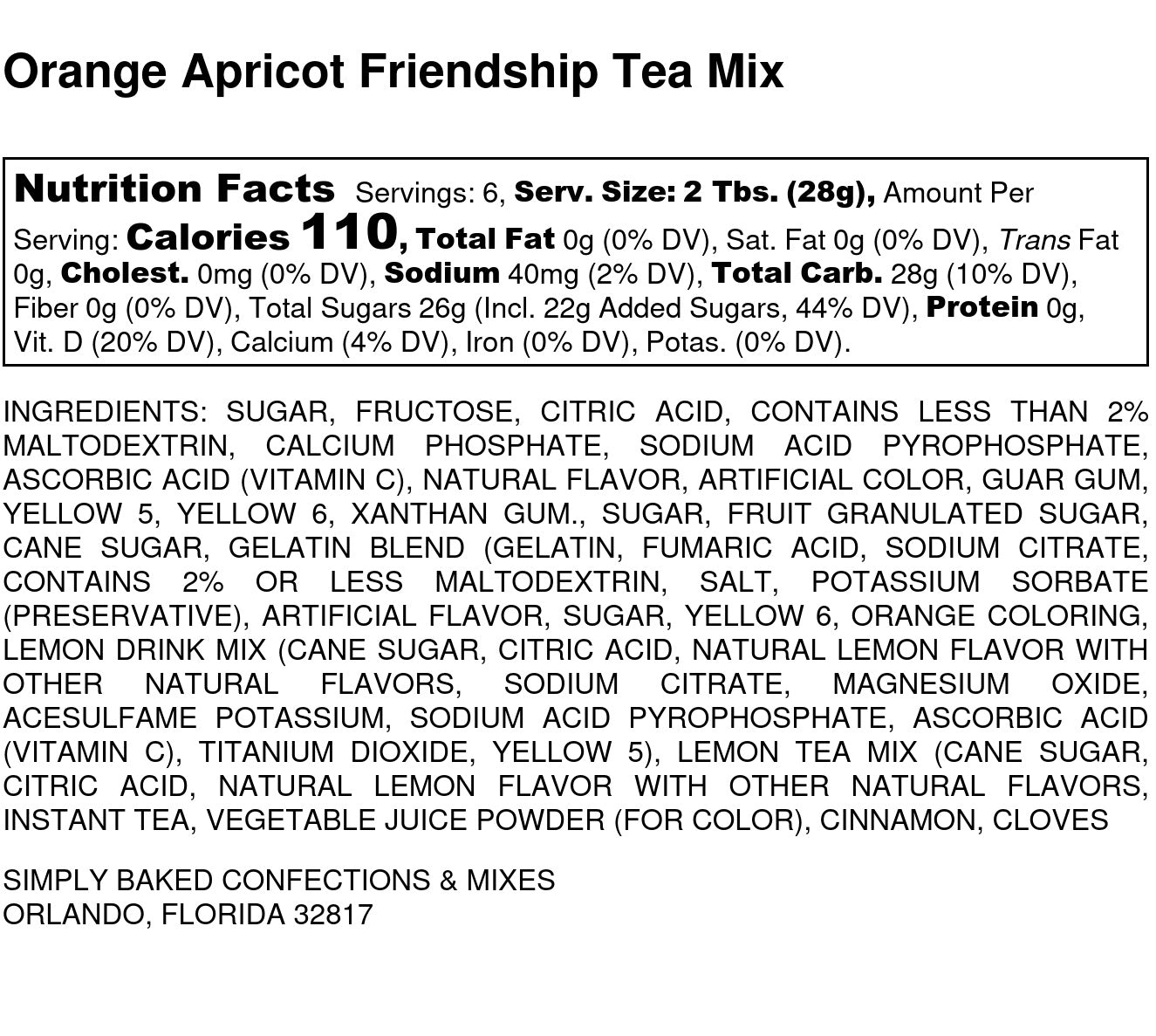 Orange Apricot Friendship Tea Mix