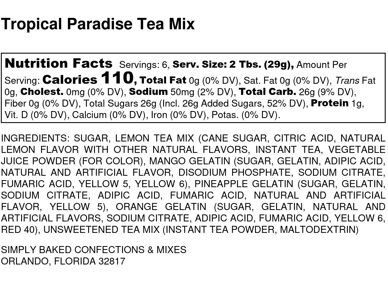 Tropical Paradise Tea Mix