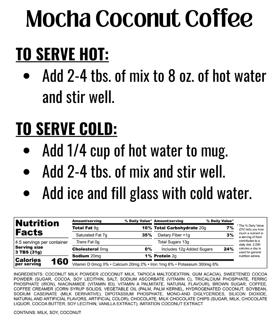 Mocha Coconut Coffee Mix