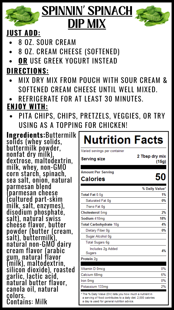 Spinnin' Spinach Dip Mix