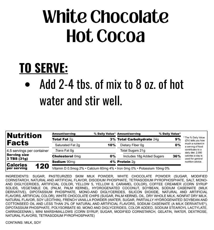 White Chocolate Hot Cocoa Mix