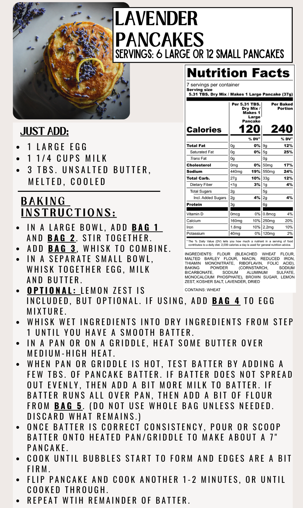 Lavender Pancake Mix
