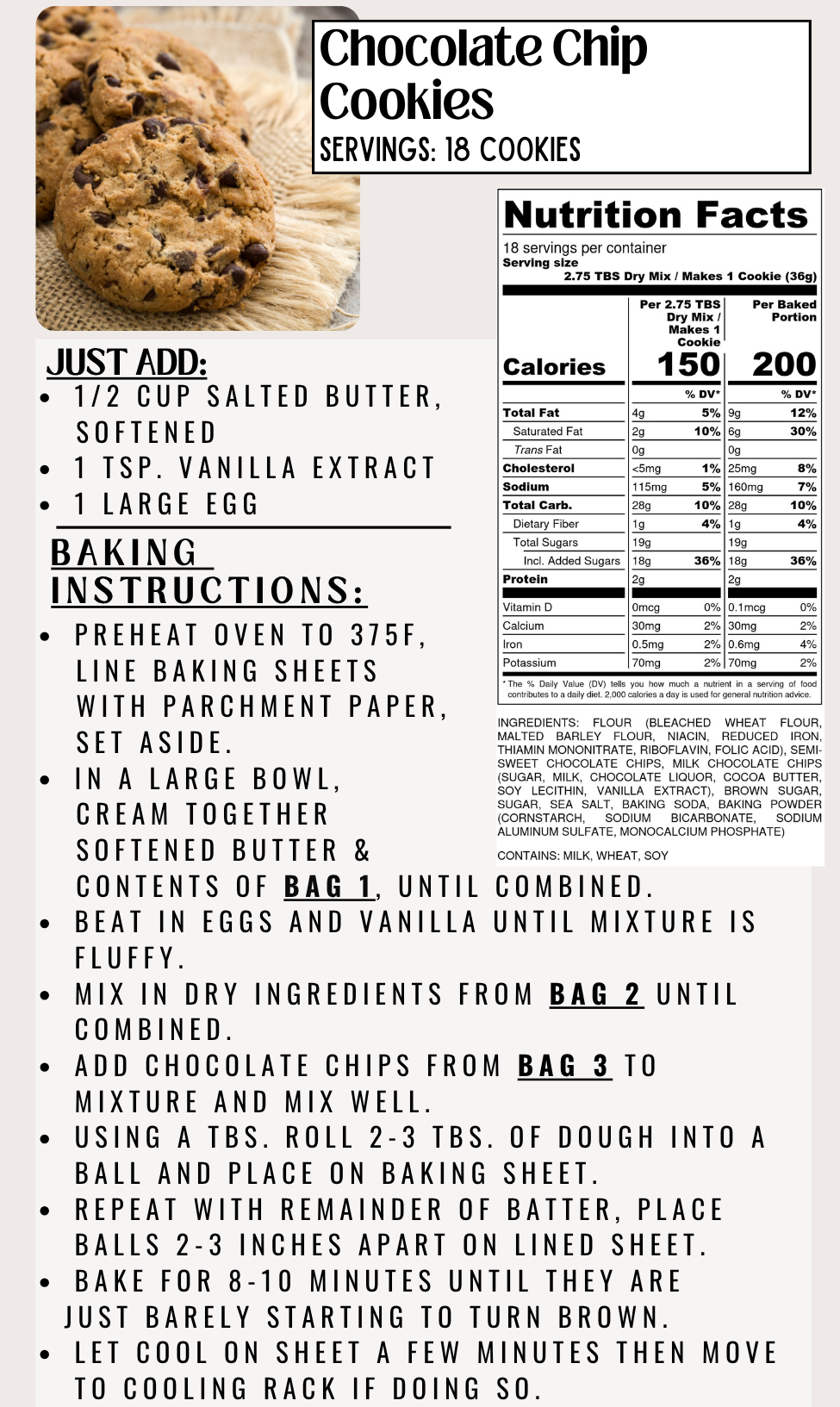 Chocolate Chip Cookies Mix
