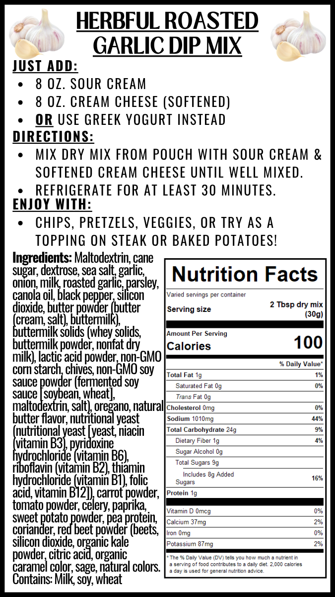 Herbful Roasted Garlic Dip Mix