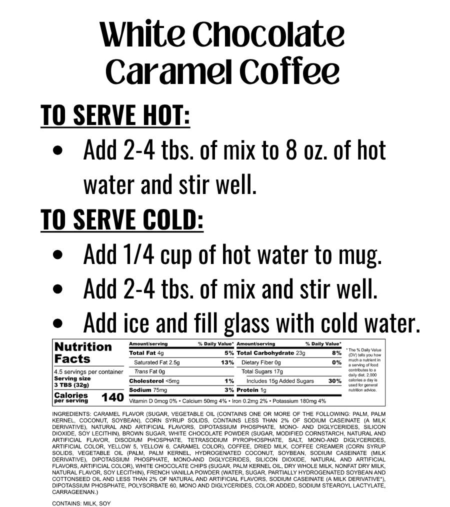 White Chocolate Caramel Coffee Mix