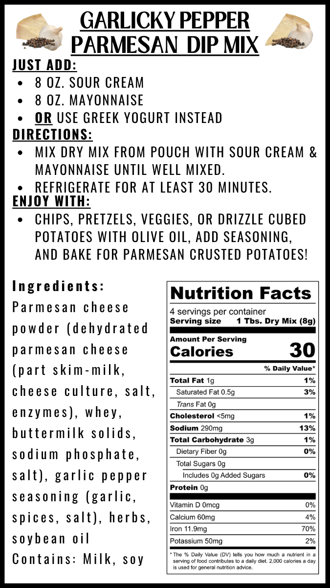 Garlicky Pepper Parmesan Dip Mix