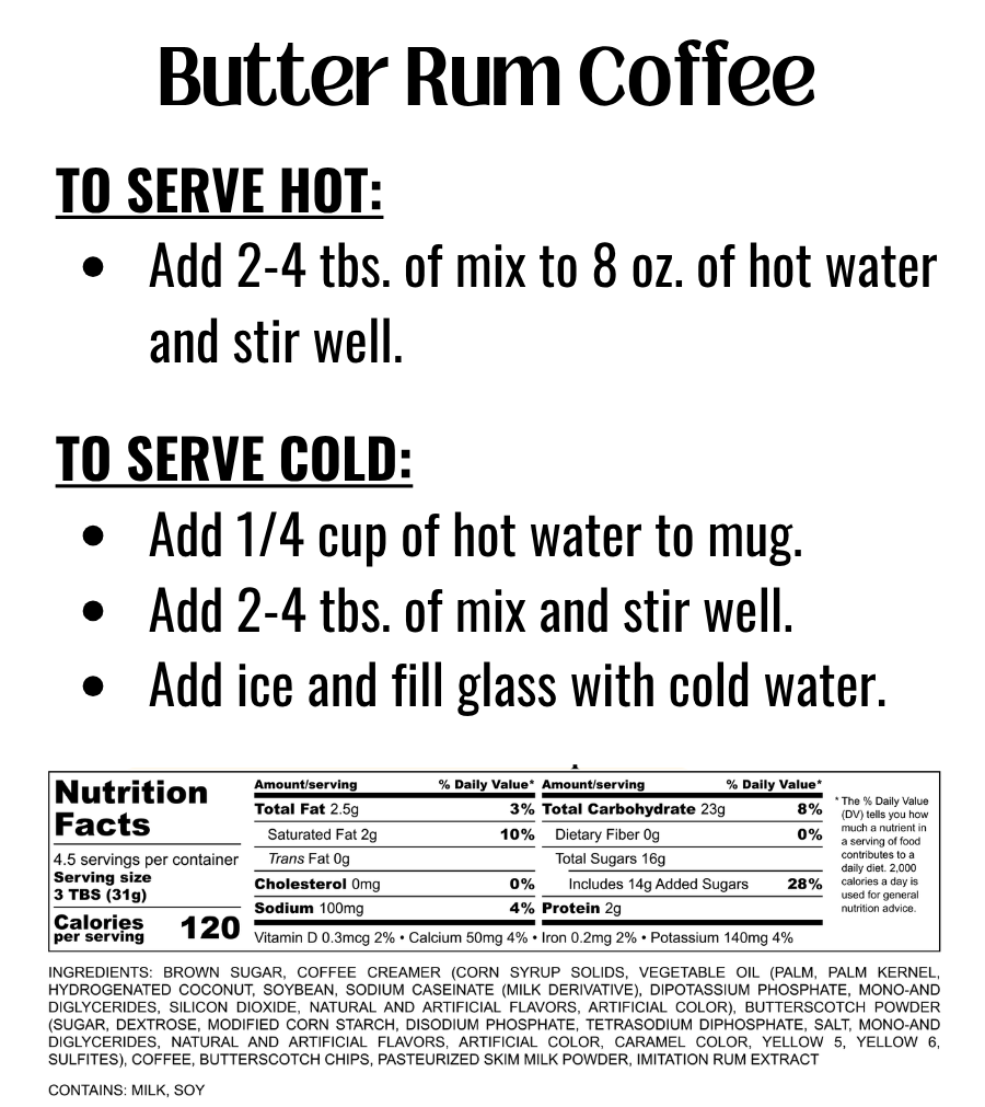 Butter Rum Coffee Mix
