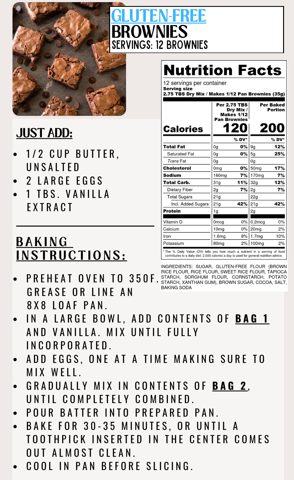 Gluten Free Brownies Mix