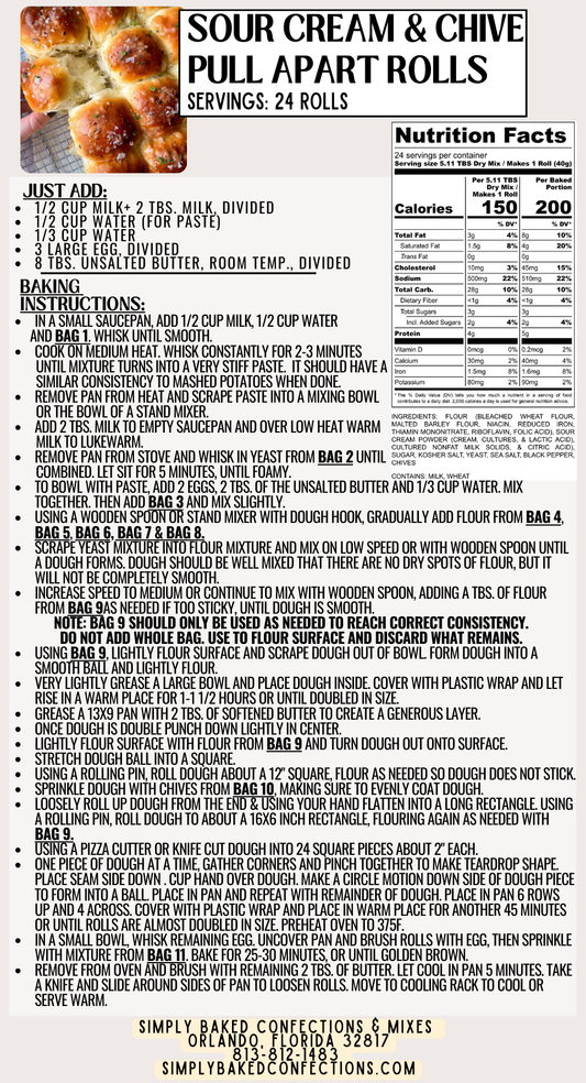 Sour Cream & Chive Pull Apart Rolls Mix