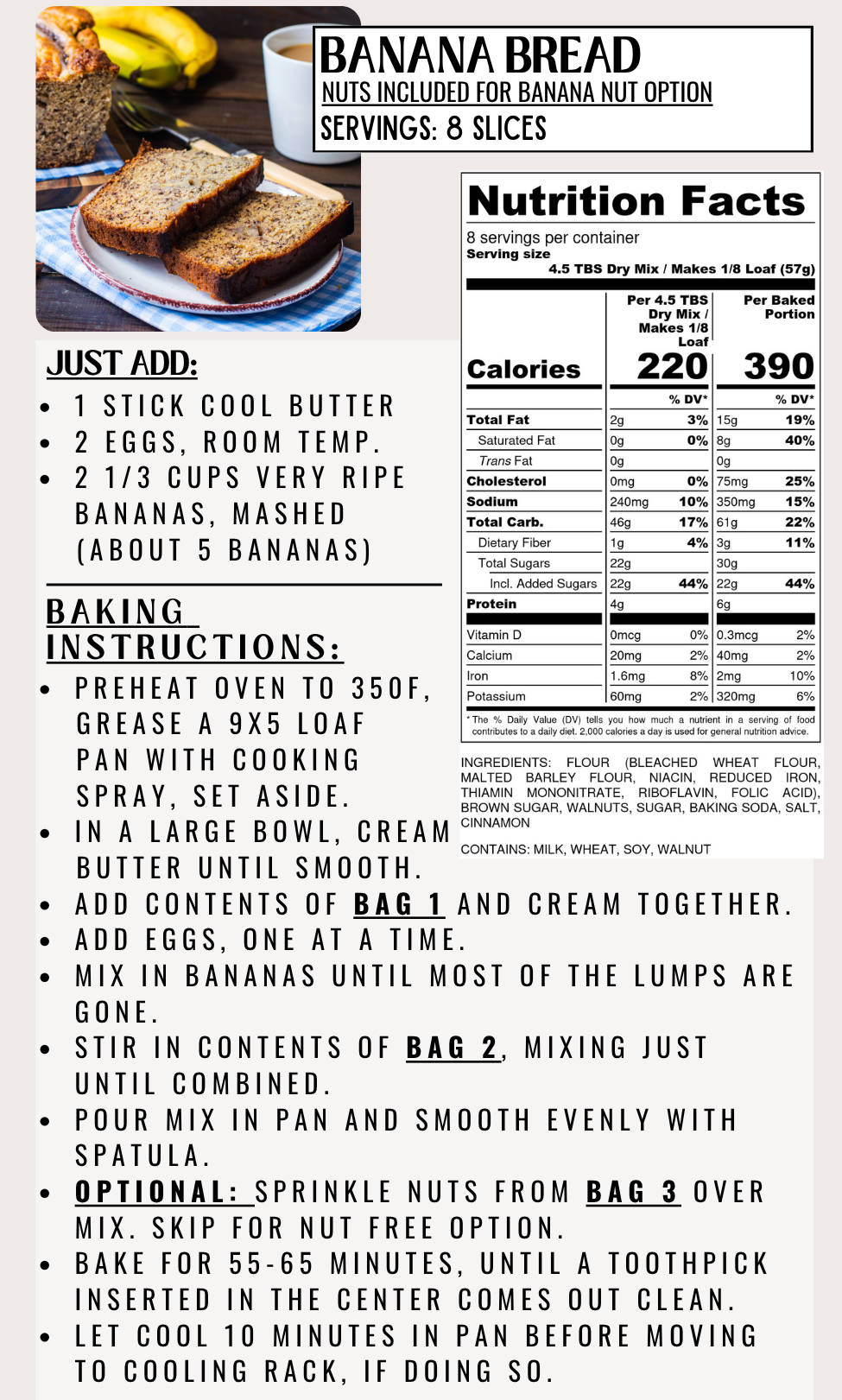 Banana Nut Bread Mix