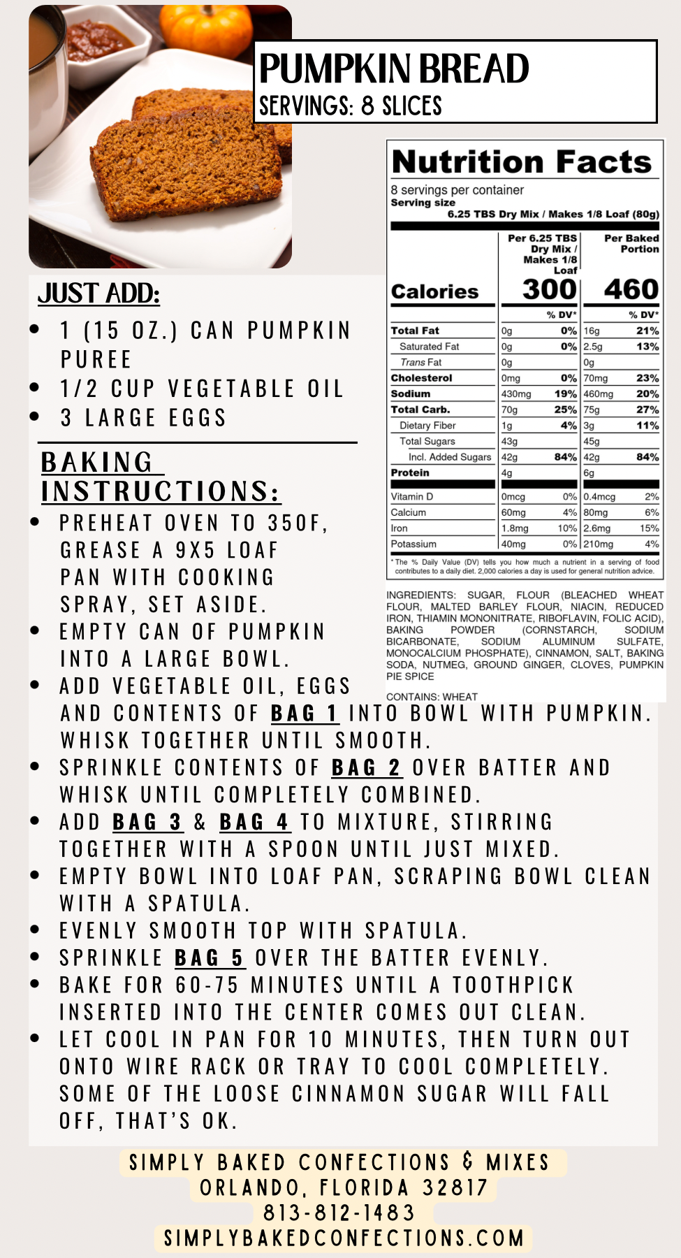 Pumpkin Bread Mix