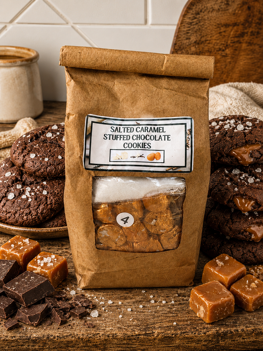 Salted Caramel Stuffed Chocolate Cookies Mix