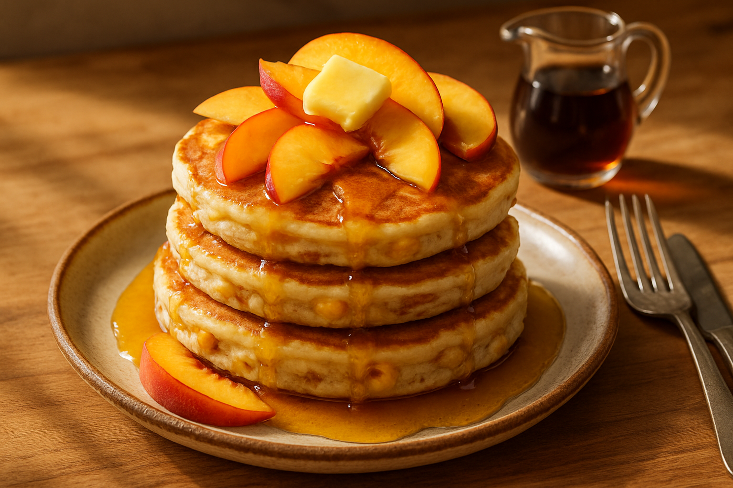 homemade peach pancakes