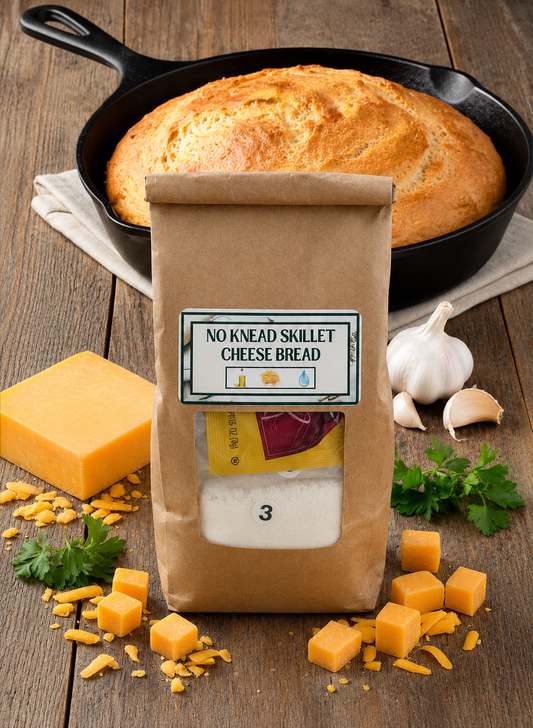 No Knead Skillet Cheese Bread