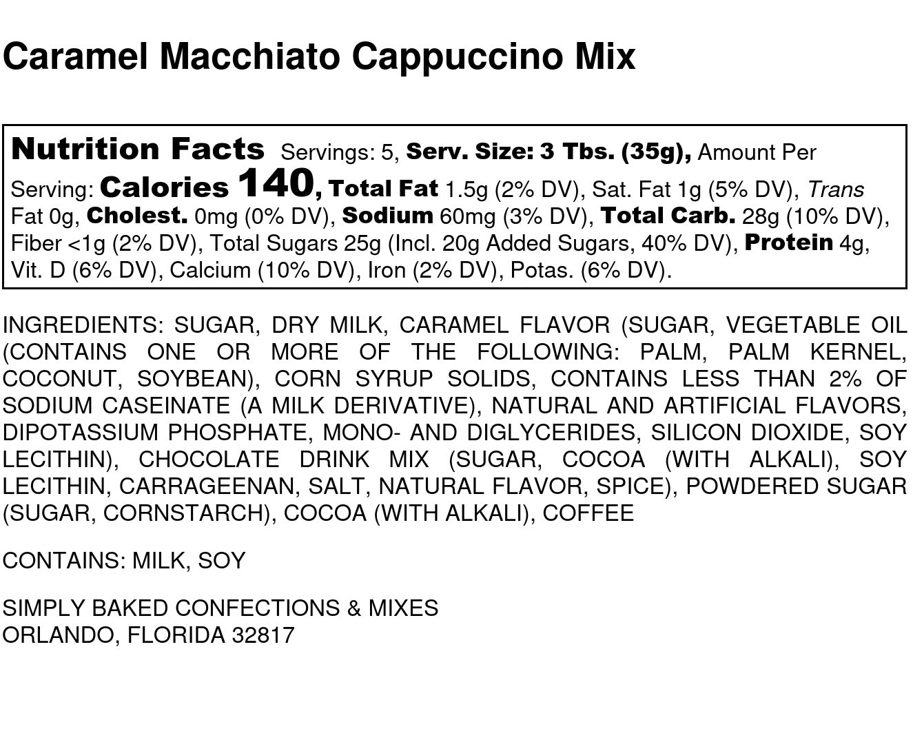 Caramel Macchiato Cappuccino Mix