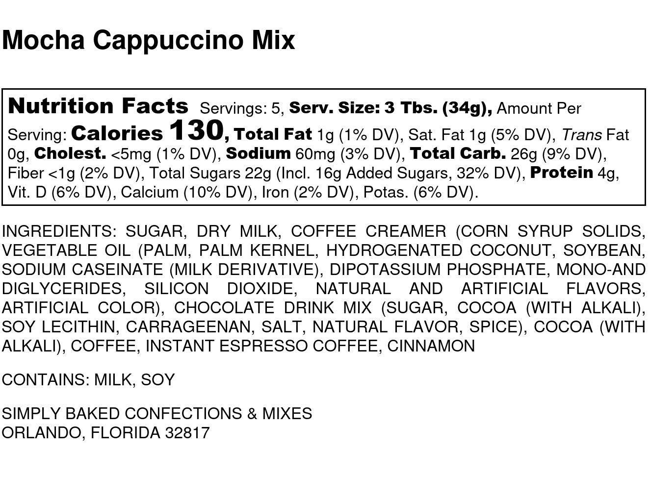 Mocha Cappuccino Mix