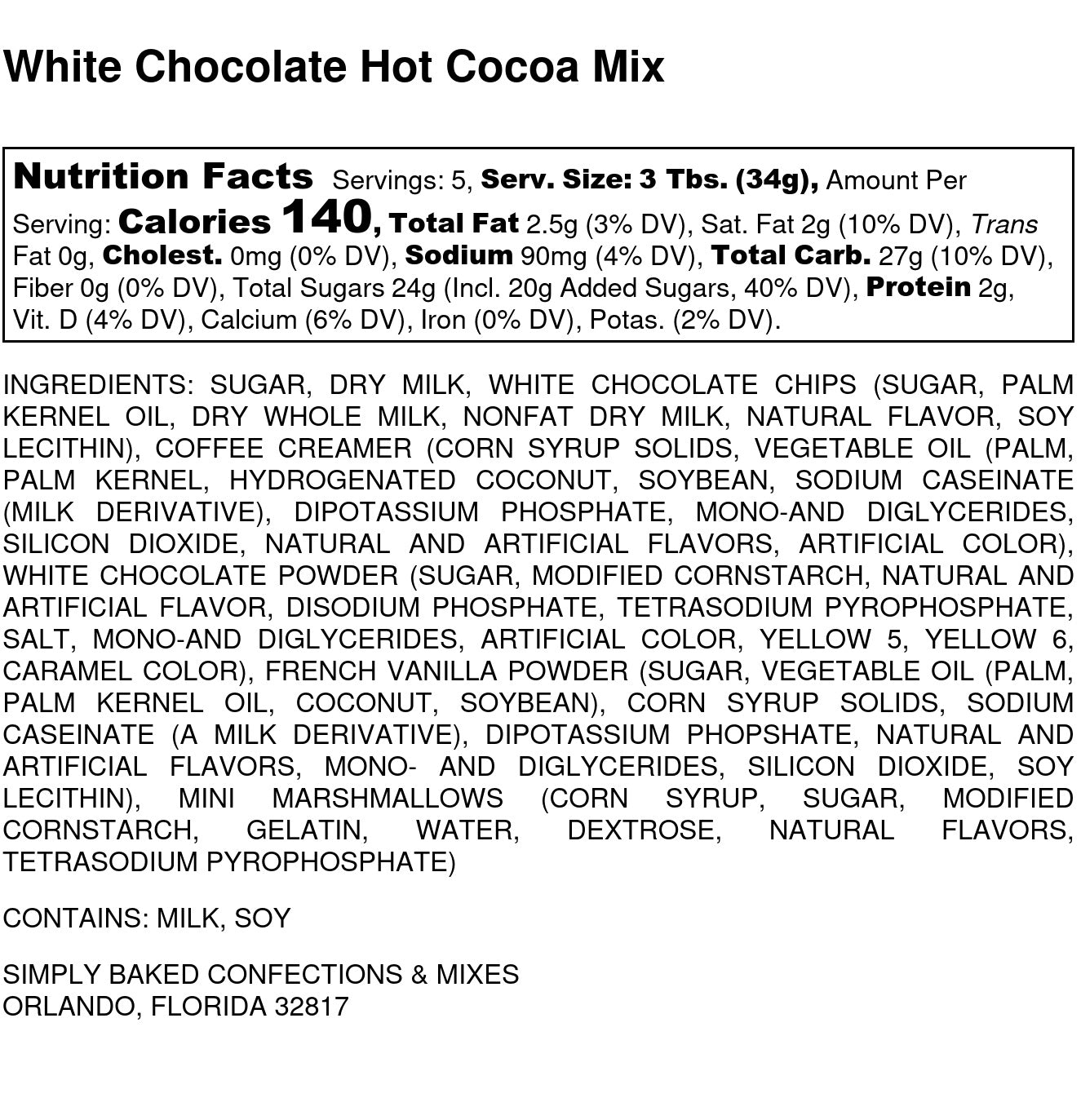 White Chocolate Hot Cocoa Mix